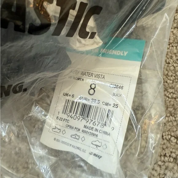 Reef Water Vista Black Espadrille Styled Water & Land Platform Sandals Size 8 - Picture 4 of 4